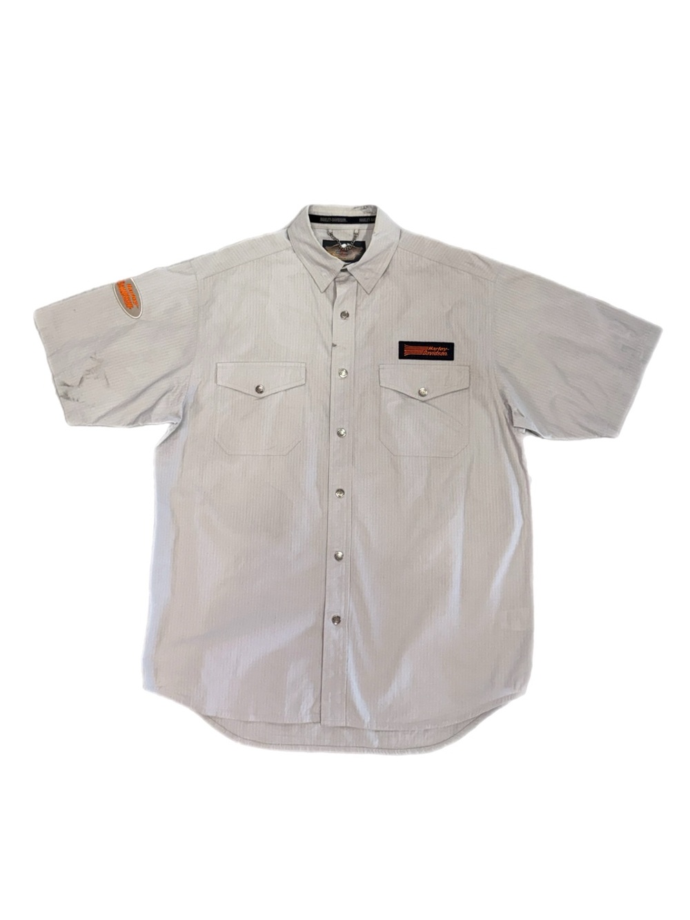 Harley-Davidson Ripstop Utility Button-Up Gray Workwear shirt